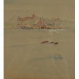 HAROLD RILEY View Across an Estuary With Ducks Signed and dated '71 Titled on the back 28 x 26 cm