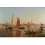 WILLIAM RAYMOND DOMMERSEN Schiedam on the Scheldt Oil on canvas Signed and inscribed to the back