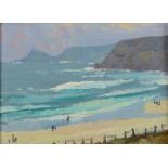 BOB VIGG Cape from Sennen Oil on board 13.5 x 18.