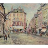 GEORGE HANN Parisian street Oil on canvas Signed 51 x 61cm