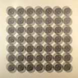 LUDWIG WILDING Single Circles 7 x 7 Lithograph 1968 66 x 64 cm