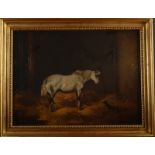 JOHN WHEELER A Horse and Dog an a Stable Oil on canvas Signed 36.5 x 49.