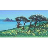 GABRIELLE HAWKES St Michaels Mount and hawthorns Print Signed Together with a monoprint by