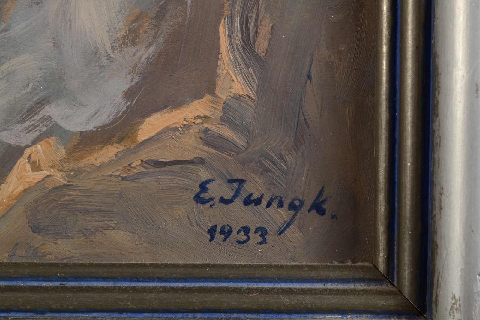 ELFRIEDE JUNGK Canyon Landscape Oil on board Signed and dated 1933 46 x 37 cm - Image 3 of 3