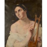 Lady with a lyre Oil on canvas 61 x 50cm