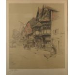 CECIL ALDIN A Village High Street Signed print 44.5 x 36.