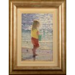 NICHOLAS ST JOHN ROSSE Down by The Sea Oil on board Signed 29 x 19cm Condition report: