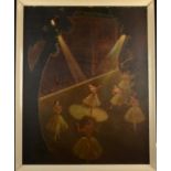 A N P MAPPLE Ballet Dancers Oil on board Label to the back 95 x 75cm