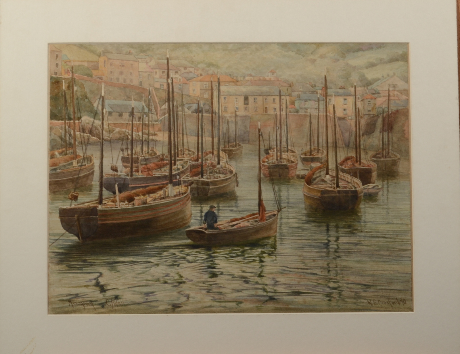 WILLIAM EDWARD CROXFORD Mevagissey Watercolour Signed,