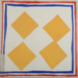 SANDRA BLOW RA Untitled (4 Squares in Yellow) Collage and acrylic on canvas Signed,