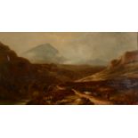 WALTER WILLIAMS A view to Mount Snowdon Oil on canvas Inscribed to the back 20 x 37cm