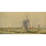 JOHN MILLER MARSHALL Old Mill on the Waveney Watercolour Signed and dated 1885 Inscribed to the