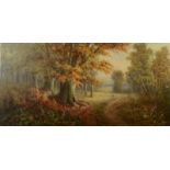REX GARRETT Wooded landscapes A pair of oils on canvas 30 x 61cm