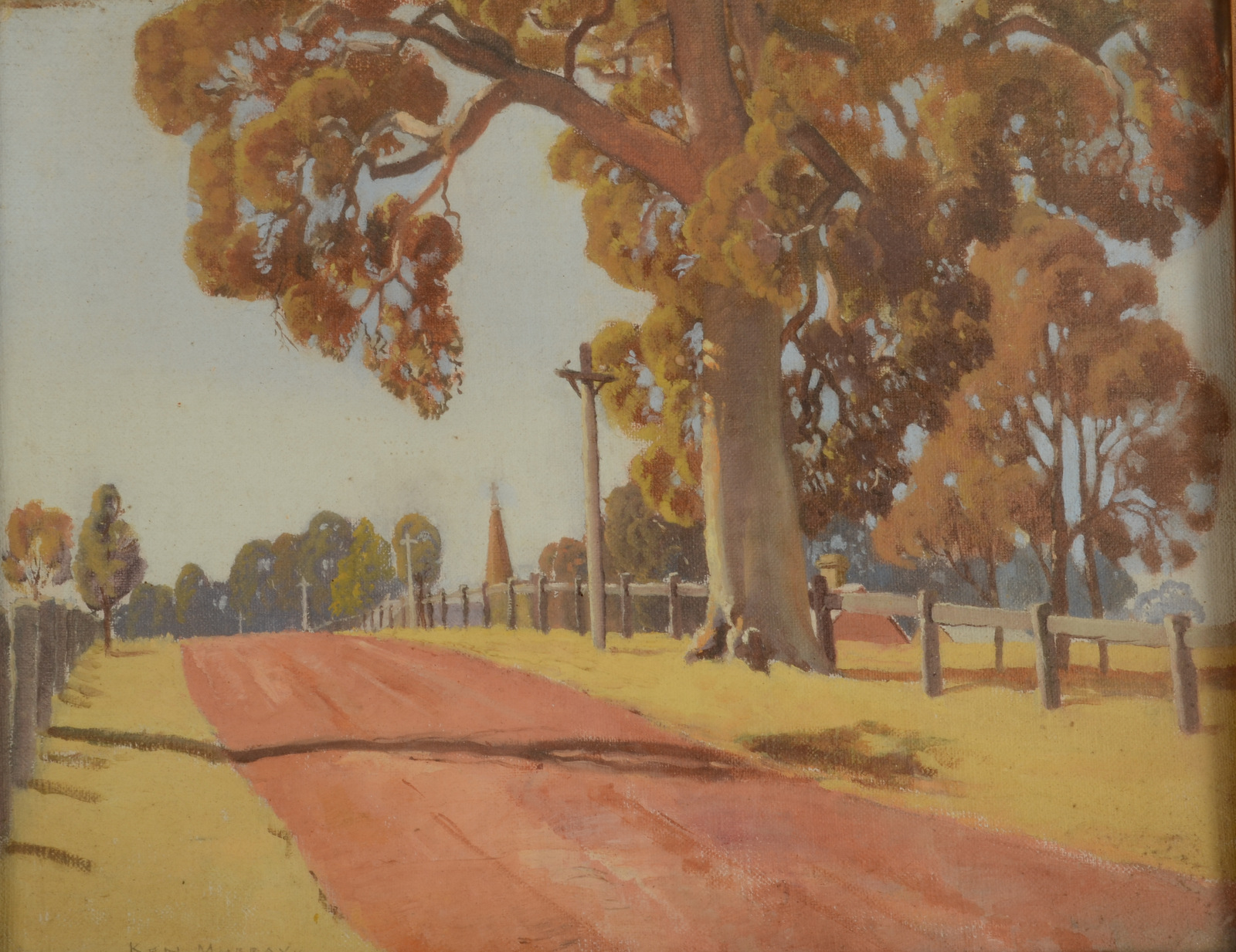 KEN MURRAY A Pair of Rural Landscapes Oil on board Signed and dated '36 35 x 45 cm - Image 2 of 3