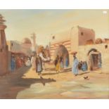 JOHN COULSON Palestine street scene Oil on canvas Signed and dated 1920 Indistinctly inscribed