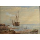 SAMUEL PHILIPS JACKSON Unloading the Catch at Mounts Bay Watercolour Signed 34.