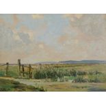 BERTRAM WALTER PRIESTMAN Walberswick Oil on board Signed and dated 1920 26 x 35 cm