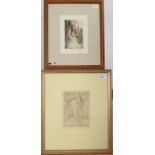 LAWRENCE JOSSET Woodland Etching Signed 16 x 12cm Together with one other etching 'Daydream' by