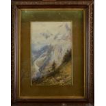 ARTHUR POWELL MAY View to Mt Eiger Watercolour Signed 25 x 16cm