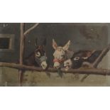 Follower of William Weeks Donkeys Victorian Oil on canvas 30 x 52cm Condition report: