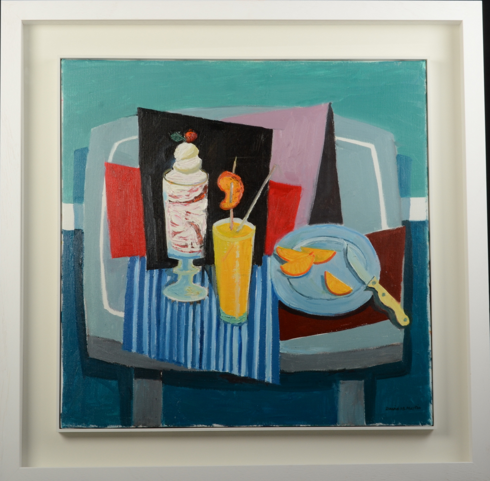 DAVID MARTIN Summer Sundae Oil on canvas Signed 60 x 60cm - Image 2 of 2