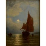 GEORGE STAINTON Moonlight on The Thames Oil on canvas Signed and inscribed 30 x 23cm