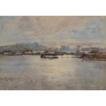 EYRES SIMMONS Falmouth Watercolour Signed 25 x 36 cm