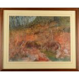 GEORGE JAMES RANKIN Two woodland watercolours Each signed