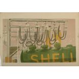 RICHARD PLATT Shell oil refinery circa 1955 Three colour lithograph Signed and inscribed by the