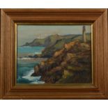 BOB VIGG Pendeen Watch from Levant Oil on board Signed Inscribed to the back 19.