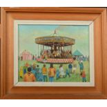 BARRY CORNISH Fairground Oil Signed Together with three works by Gillian Macmillan