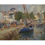 JOHN ANTHONY PARK Continental Harbour Scene Oil on board Signed 33 x 41cm (See illustration)