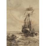 HELENE FORMSTECHER Boats before St Michaels Mount Photogravure Signed Image size 54.5 x 38.