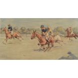 CHARLES JOHNSON PAYNE (SNAFFLES) A Polo Match Print in colour 22 x 41 cm