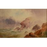 WILLIAM COOK of Plymouth A Rocky Coastal View Watercolour Signed 19.