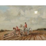 CHARLES WALTER SIMPSON The Hunt Watercolour Signed 25 x 32.