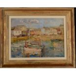 HOWARD ELLIS St Ives Harbour Signed Oil on board 27 x 36.