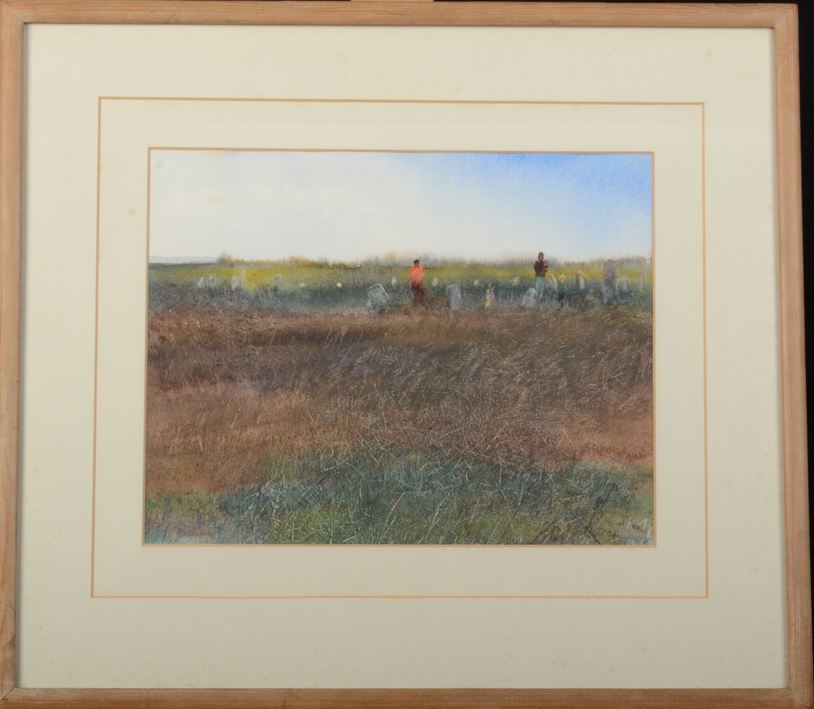 KURT JACKSON Stone Circle Watercolour Signed Inscribed and dated '91 to the back 24 x 30. - Image 2 of 2