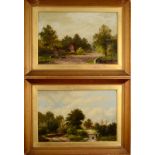 WILLIAM MANDER A pair of country scenes Oil on canvas Signed Each 30 x 45cm