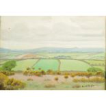 ROBERT MORSON HUGHES Penwith Landscape Oil on board Signed 24 x 34.