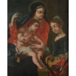 18th Century European School Biblical scene Oil on canvas lined 36 x 30cm