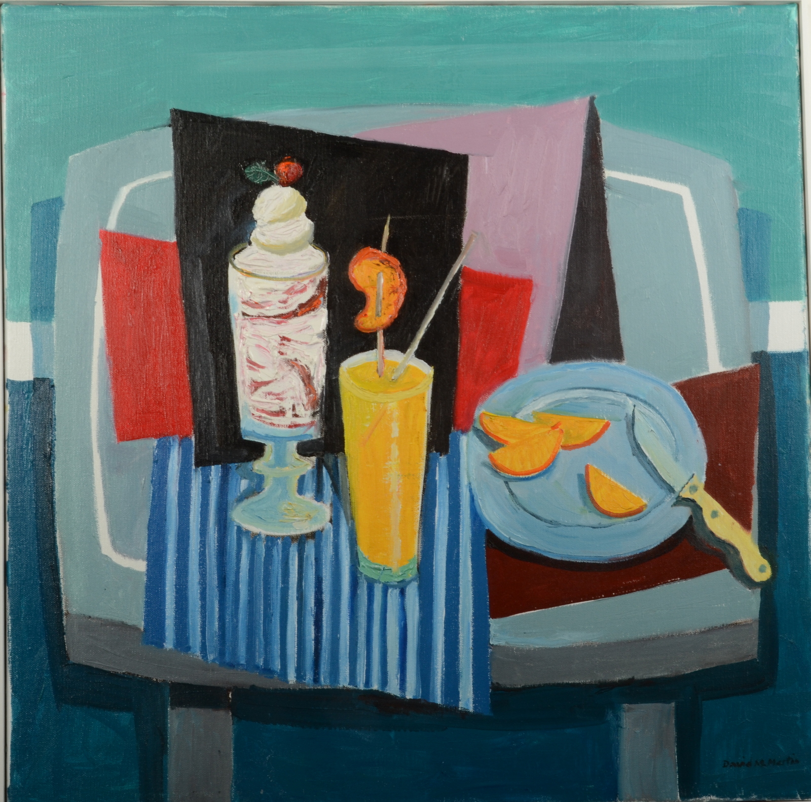 DAVID MARTIN Summer Sundae Oil on canvas Signed 60 x 60cm