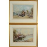 JOSEPH HUGHES CLAYTON A pair of coastal watercolours Each signed Each 25 x 36cm