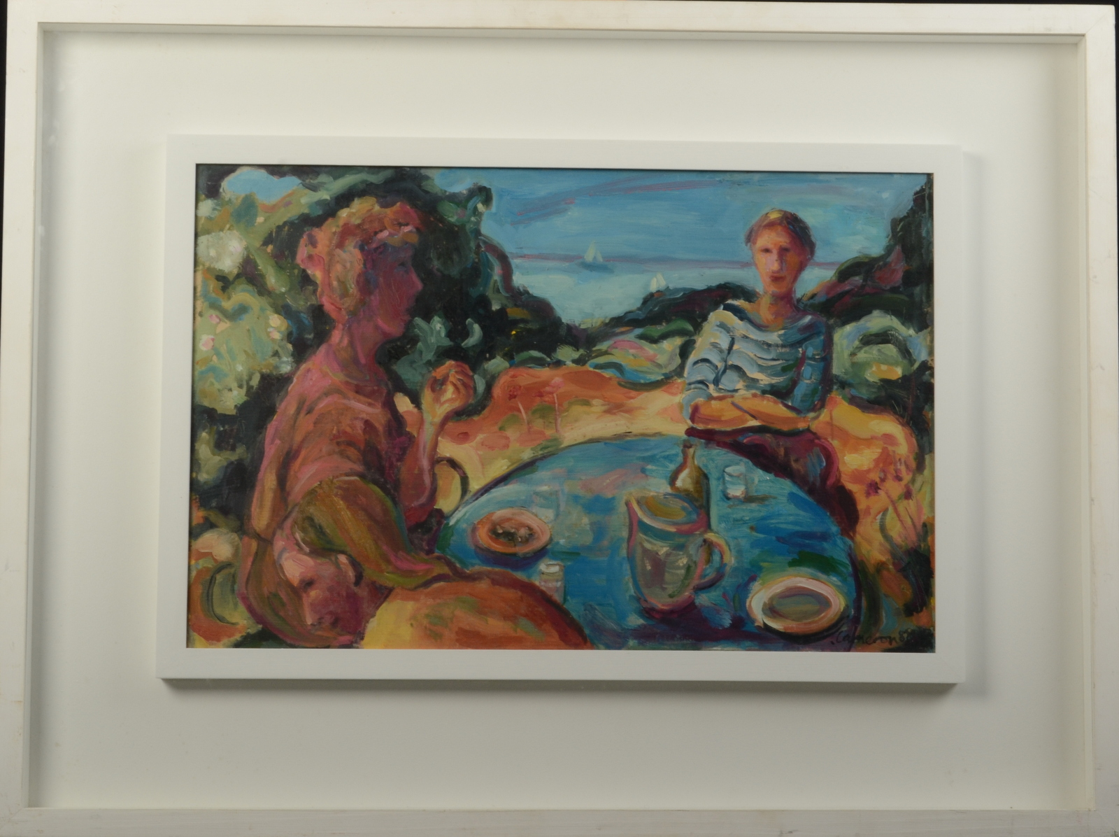 ZOE CAMERON Afternoon Tea Oil on board Signed and dated '88 35 x 54cm - Image 2 of 2