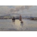 EYRES SIMMONS Falmouth Watercolour Signed 25 x 36 cm