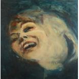 MARY STORK Laughing Oil on board Inscribed on the back 1967 68 x 68 cm
