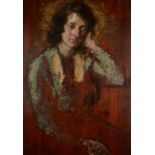 ARTHUR RALPH MIDDLETON TODD Lady Seated Oil on mahogany panel 50 x 35 cm Provenance,