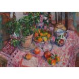 CHARLOTTE MENSFORTH Pomegranates Oil on canvas Signed 65 x 93cm