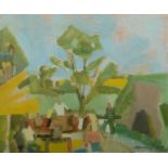 MICHAEL UPTON Fête Champêtre Oil on board Signed and dated '97 Inscribed label to the back 20.