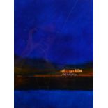 GLYN MACEY Blue Arc Mixed media Signed Inscribed to the back 39 x 29cm